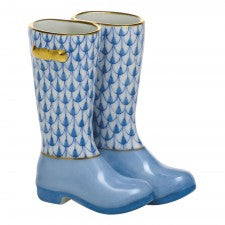 Herend pair of rain boots blue