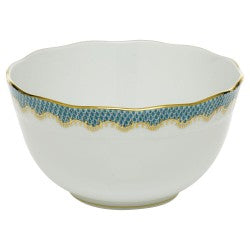Herend Fish Scale Turquoise Round Bowl