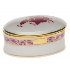 Herend chinese bouquet raspberry oval box