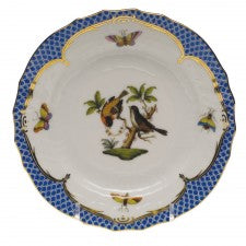 Herend rothschild bird blue border bread and butter plate-motif 12
