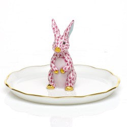 Herend Bunny Ring Holder - Pink