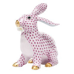 Herend bunny with daisy pink