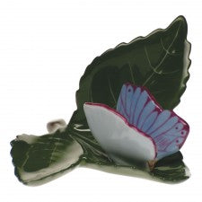 Herend butterfly on leaf blue