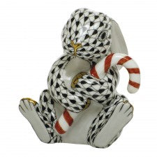 Herend candy cane bunny black