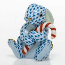 Herend candy cane bunny blue