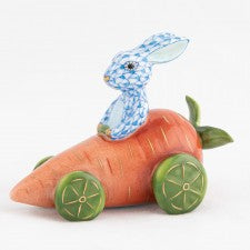 Herend Carrot Car Bunny Blue