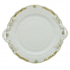 Herend princess Victoria gray Chopt plate with handles