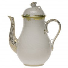 Herend princess victoria green coffee pot with rose