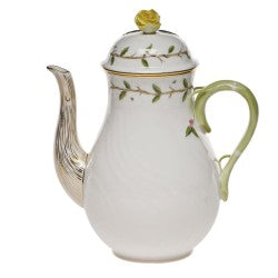 Herend rothschild garden coffee pot with rose