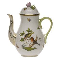 Herend Rothschild Bird Coffee Pot With Rose Pink