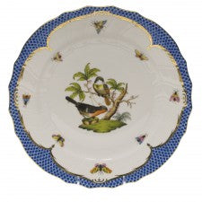 Herend rothscild bird blue border dinner plate - motif 02
