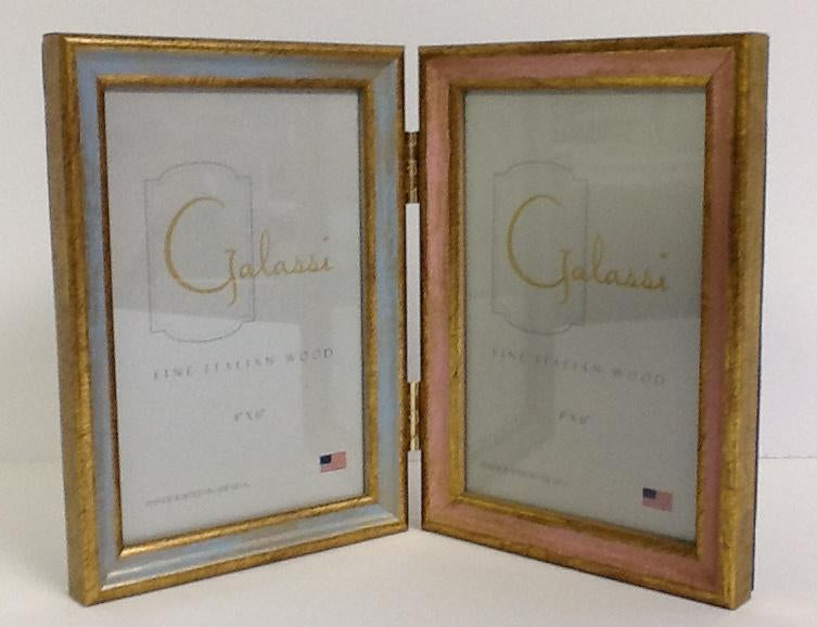 F. G. Galassi 100 Series Italian Wood Hinged 4 x 6 Frames | Gold, Blue & Pink