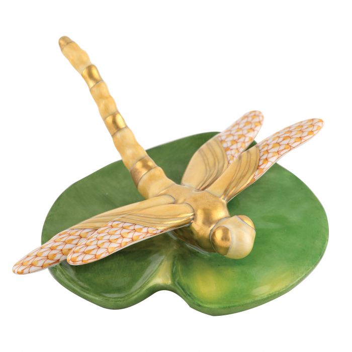 Herend Dragonfly on Lily Pad