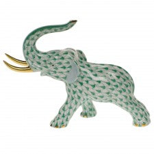 Herend elephant with tusks green