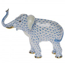 Herend elephant luck blue