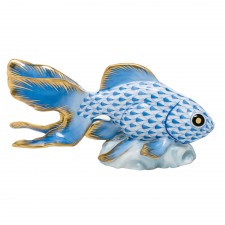 Herend fantail goldfish blue