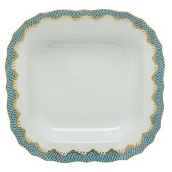 Herend Fish Scale Turquoise Square Fruit Dish