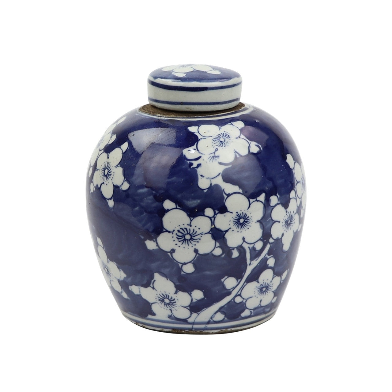 Ceramic Cherry Blossom Ginger Jar | Blue & White