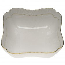 Herend China Golden Edge Square Salad Bowl 10 in Square