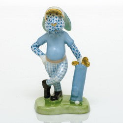 Herend Figurine Golf Bunny Blue