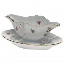 Herend rothschild bird gravy boat with fixed stand