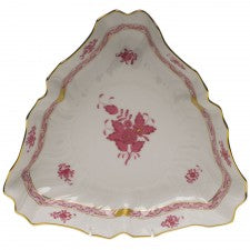 Herend Chinese Bouquet Raspberry Triangle Dish