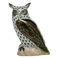Herend great horned owl black