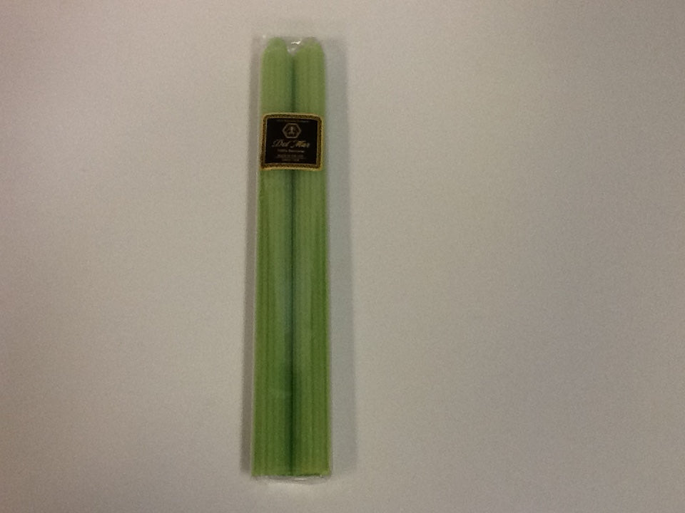 Knorr beeswax candle straight taper chartreuse pair 12"H