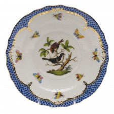 Herend rothschild bird blue border salad plate - motif 04