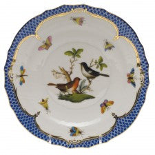 Herend rothschild bird blue border salad plate - motif 05