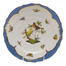 Herend rothschild bird blue border salad plate - motif 06