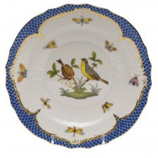 Herend rothschild bird blue border salad plate - motif 07