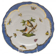 Herend rothschild bird blue border salad plate - motif 08