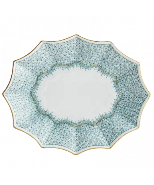 Mottahedeh Green Lace Large 12 Sided Tray