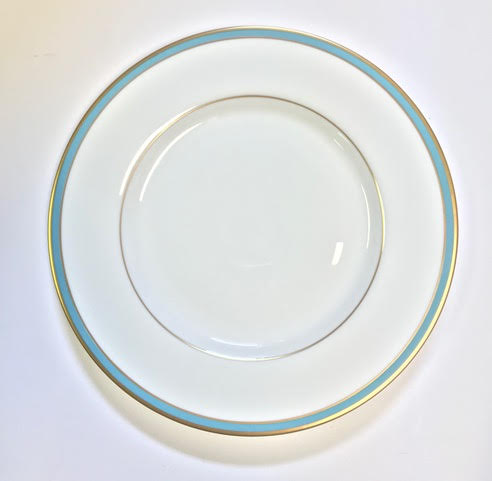 Pickard Signature ultra white blue & gold dinner plate