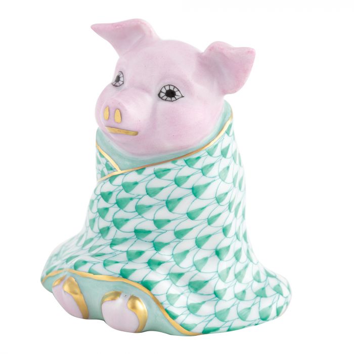 Herend Pig in a Blanket Green