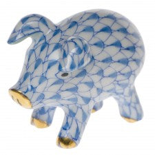 Herend Piglet Blue