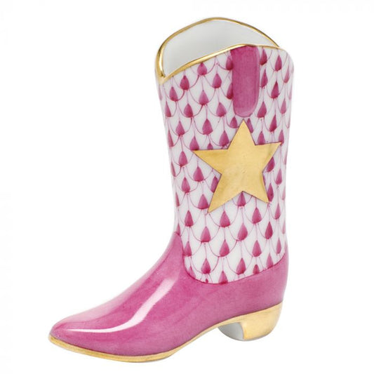 Herend Cowboy Boot Raspberry