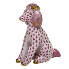 Herend figurine poodle pink