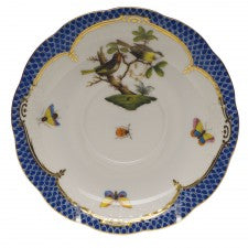 Herend rothschild bird blue border tea saucer -motif 11