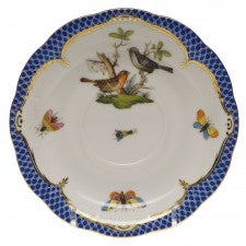 Herend rothschild bird blue border tea saucer