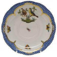 Herend rothschild bird blue border tea saucer