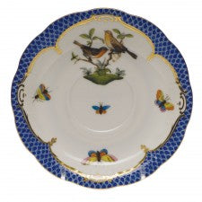 Herend rothschild bird blue border tea saucer motif 09