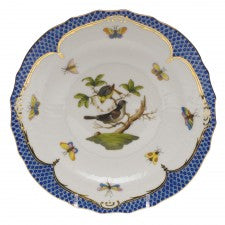 Herend rothschild bird blue border salad plate - motif 01