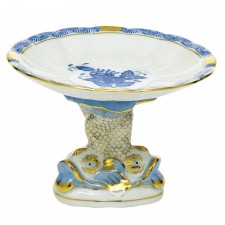 Herend Shell With Dolphin Stand Blue