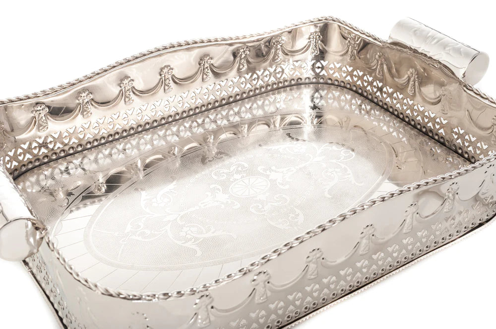 Polished Nickel Embossed Gallery Tray