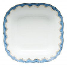 Herend fish scale blue square fruit dish