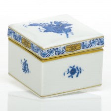 Herend Chinese Bouquet Blue Square Box
