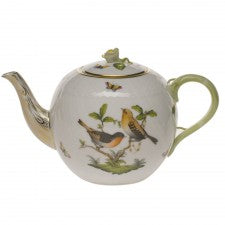 Herend Rothschild Bird Tea Pot With Yellow Rose