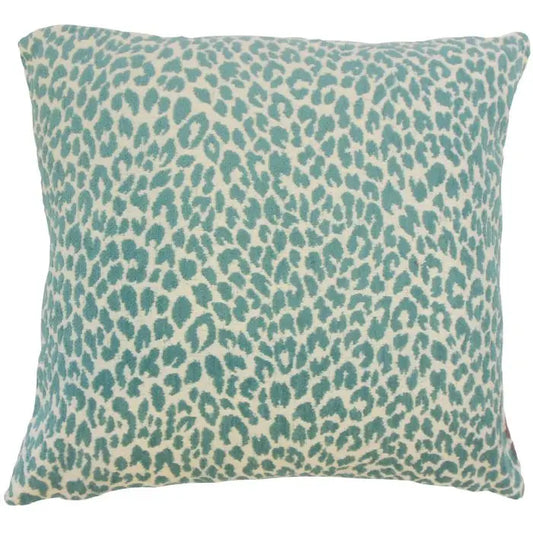 Teal Cheetah Down Pillows-pair